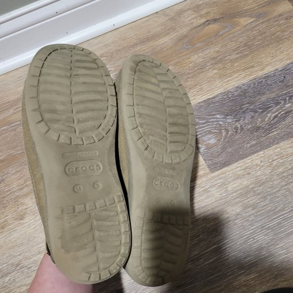 Crocs Santa Cruz Loafers 2 Luxe Slip On Shoes  Canvas Khaki 202056 Mens Size 9 - Picture 6 of 6